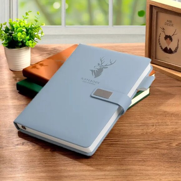 Deer Embossed Notebook Journal Solid Bar Tab with Pen - Picture 4 of 7